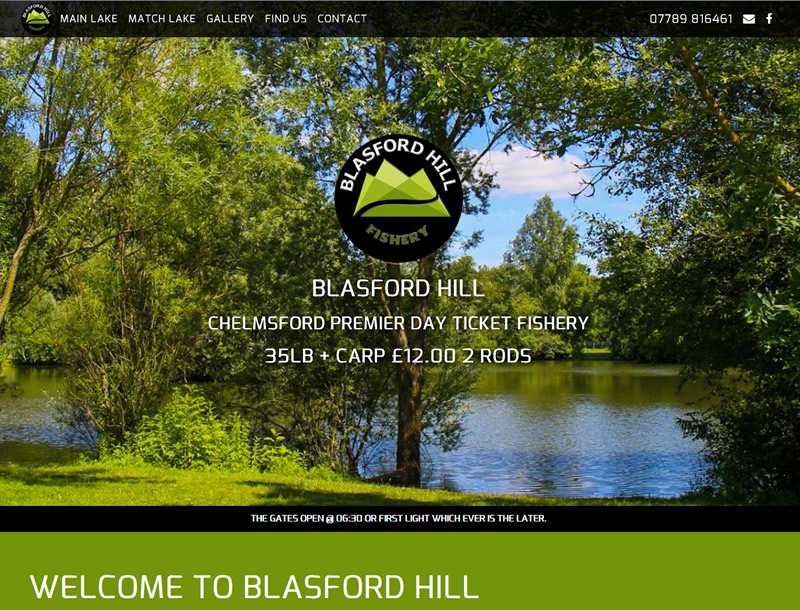 Chelmsford Essex Web Design - Blasford Hill Fishery