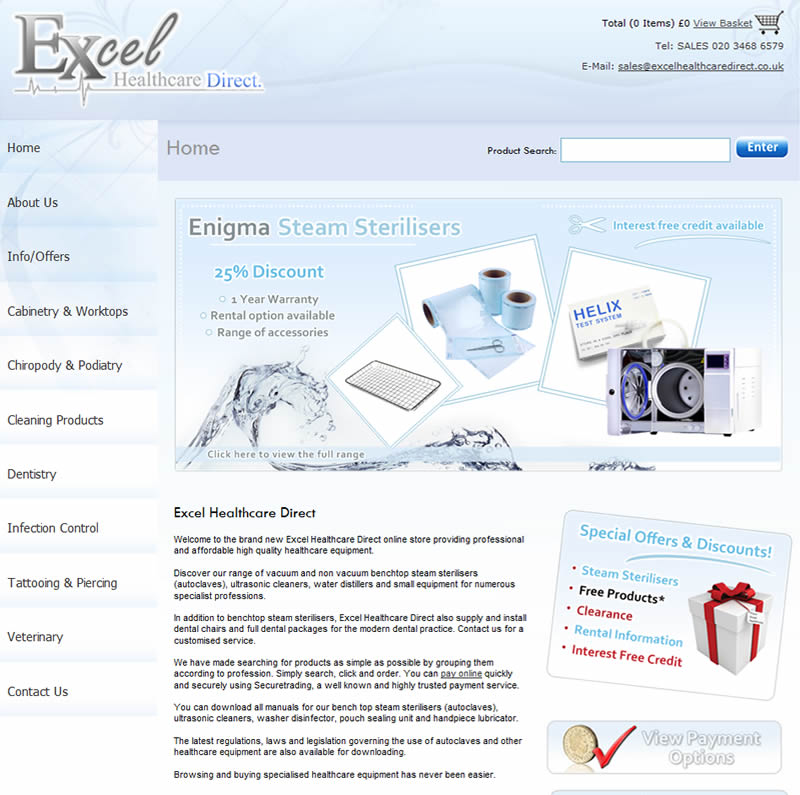 Chelmsford Essex Web Design - Excel Healthcare Direct