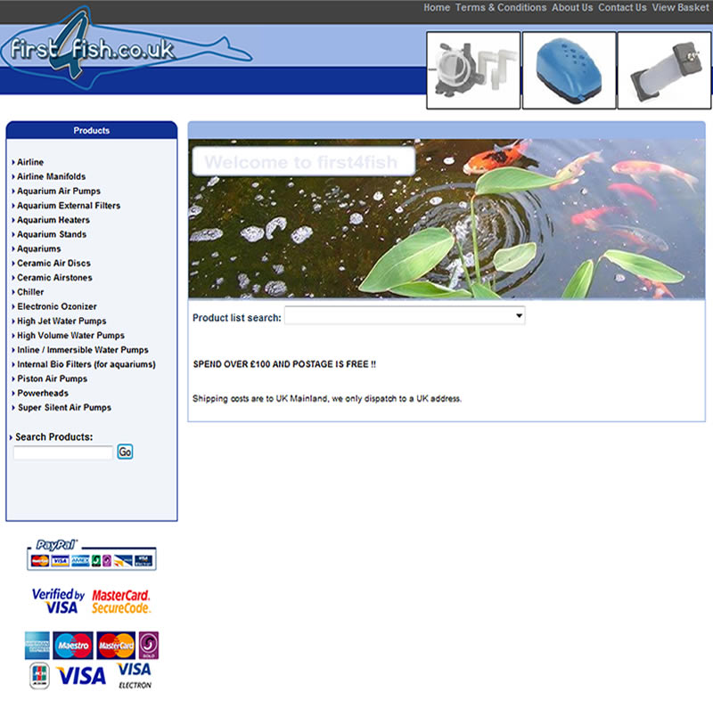 Chelmsford Essex Web Design - First4fish